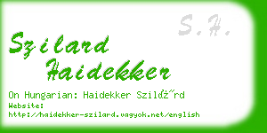 szilard haidekker business card